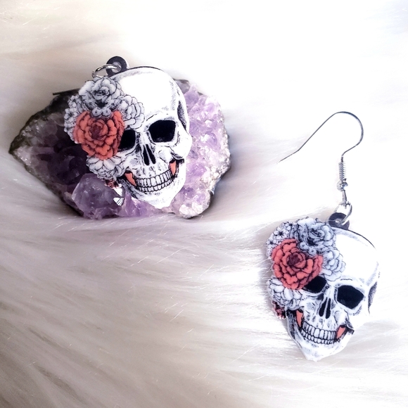 Dia De Los Muertos Acrylic Earrings - Picture 2 of 3
